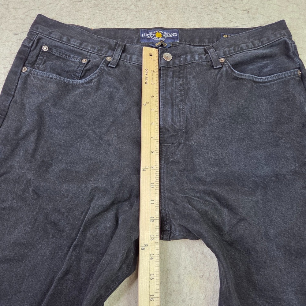 Lucky Brand 329 Classic Straight Jeans Mens 38x28 Black Stretch Denim - Picture 13 of 15
